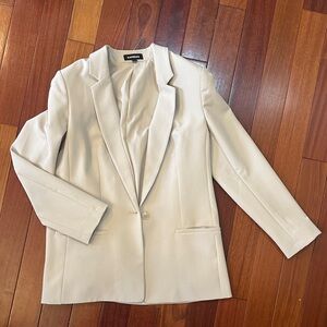 Express Cream Single-Button Tailored Blazer